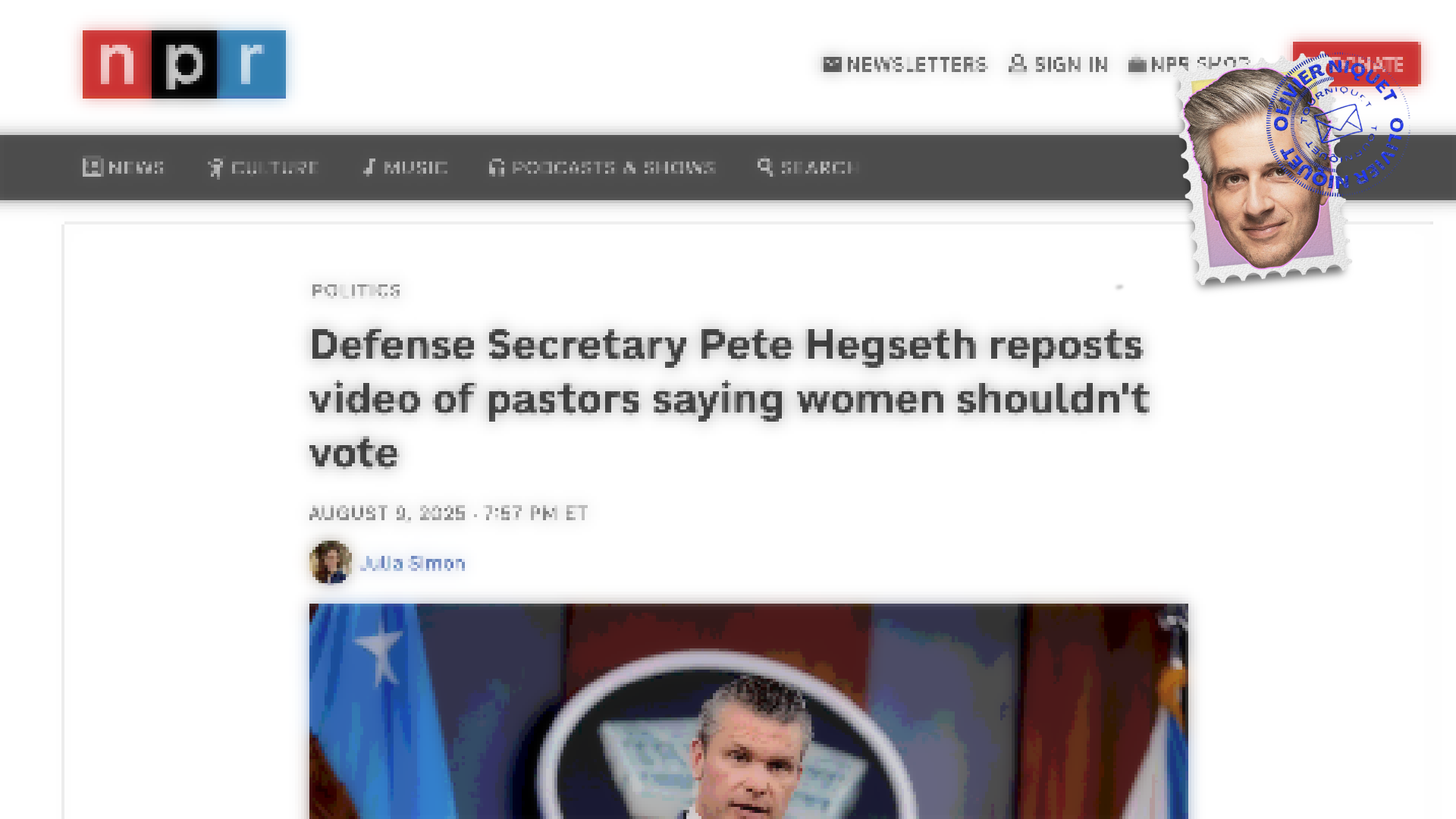 Pete Hegseth relaie une vidéo d’un pasteur qui dit que les femmes ne devraient pas voter Post feature image