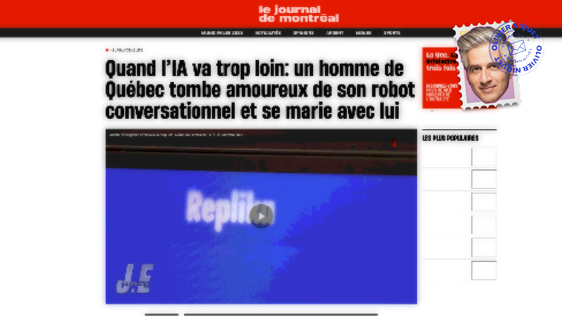 Un Québécois épouse un robot conversationnel Post feature image