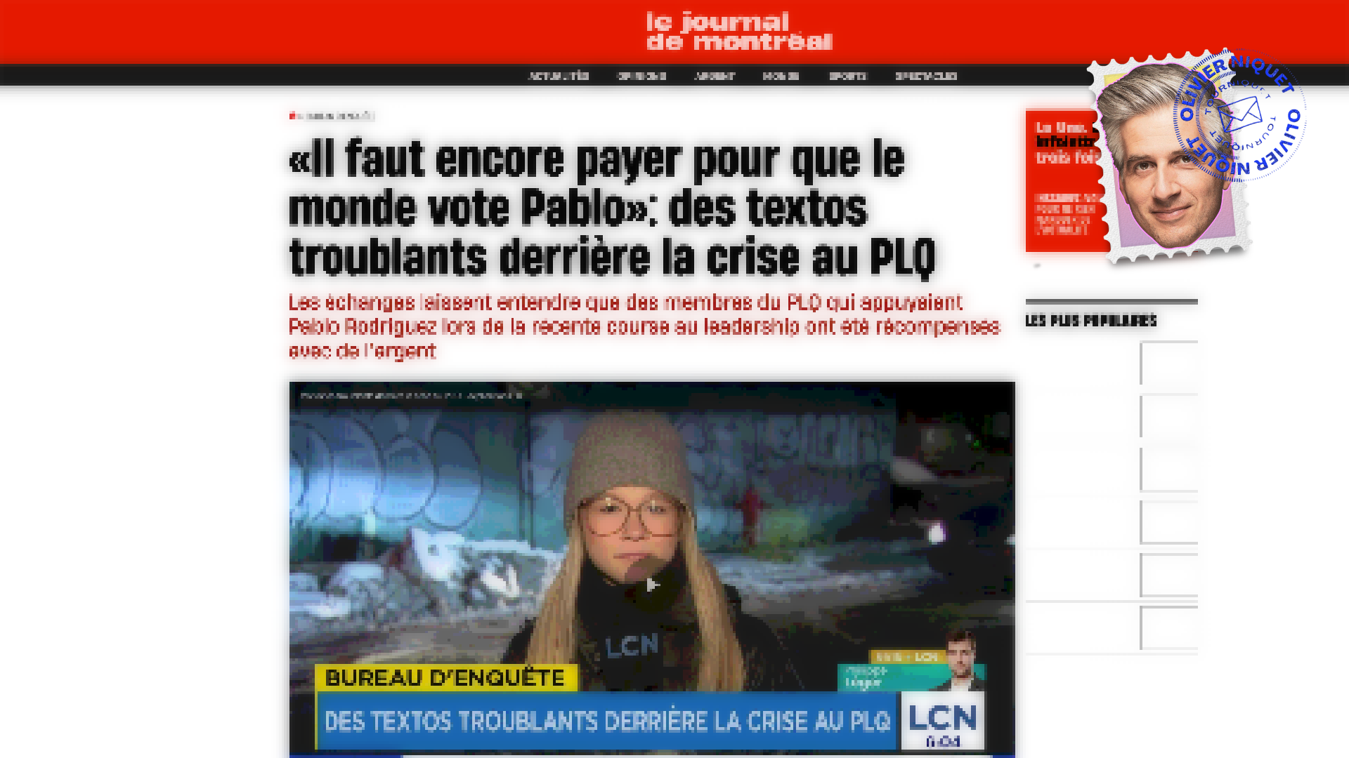 Textos louches au PLQ Post feature image