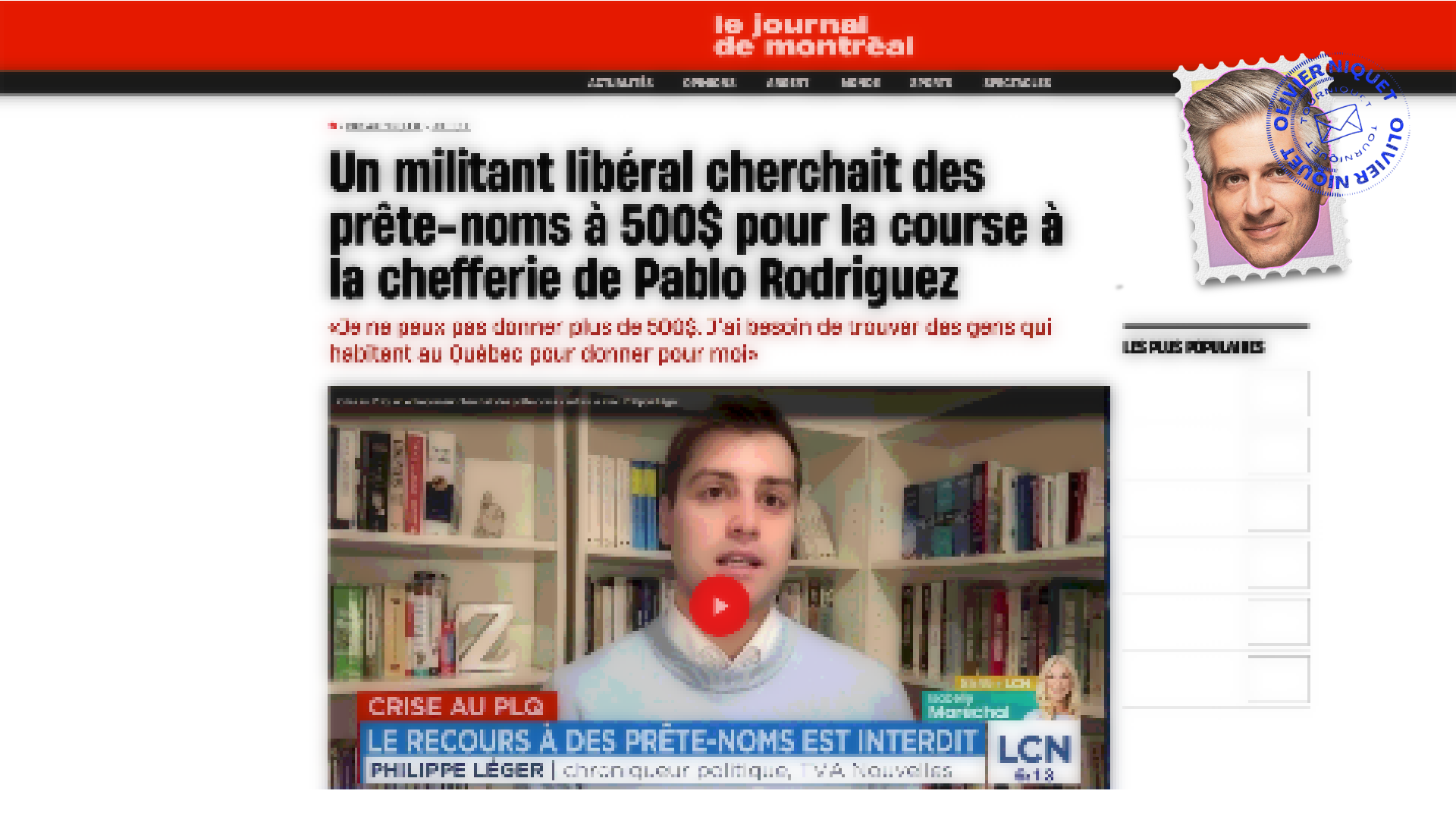 Cinq brownies pour un militant libéral Post feature image