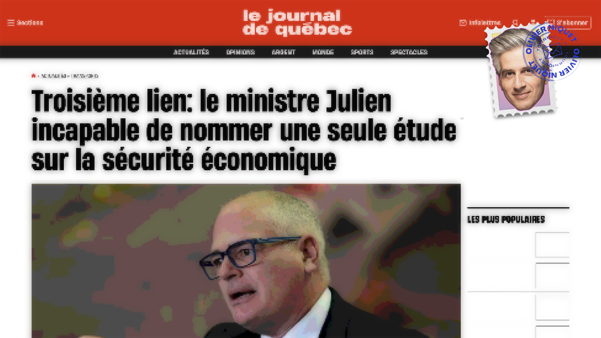 Aucune étude sur la sécurité économique liée au 3e lien? Post feature image