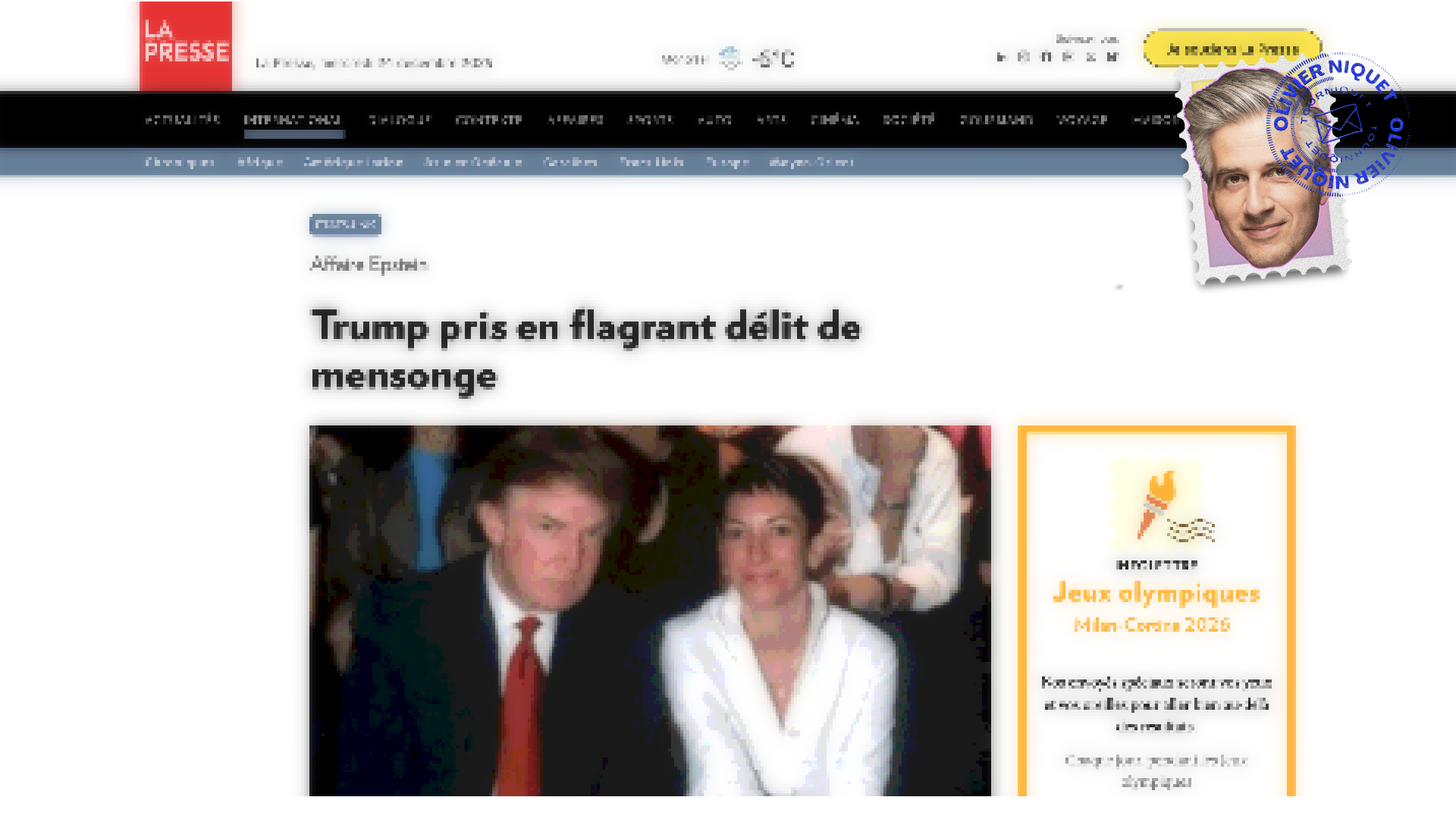 Trump dans l’avion d’Epstein Post feature image