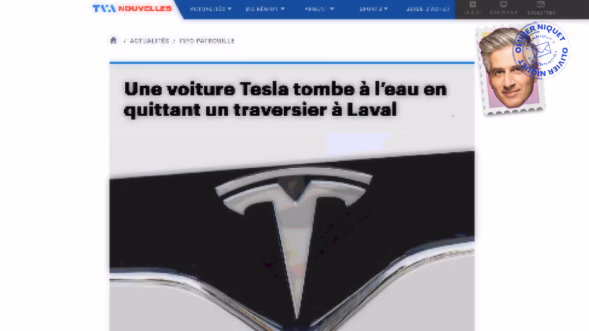 Une Tesla à l’eau à Laval Image principale