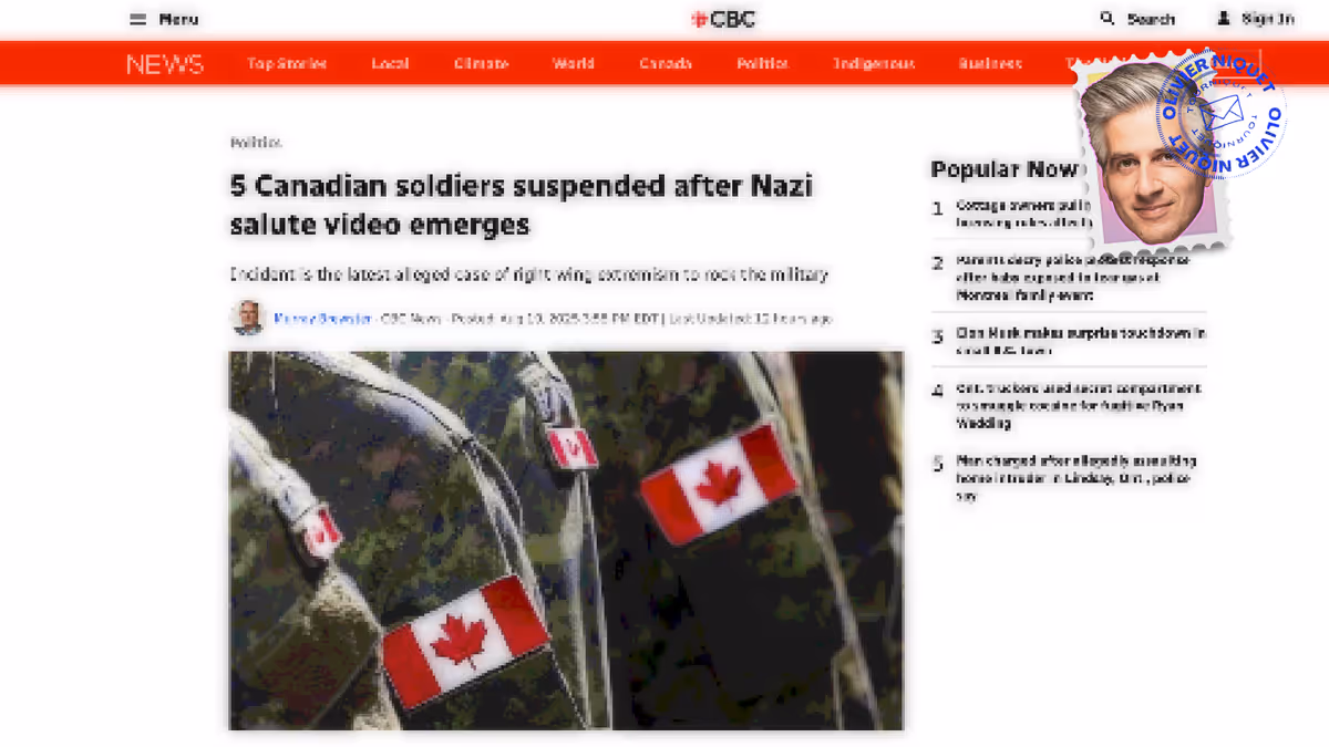 5 soldats suspendus pour un salut nazi Image principale