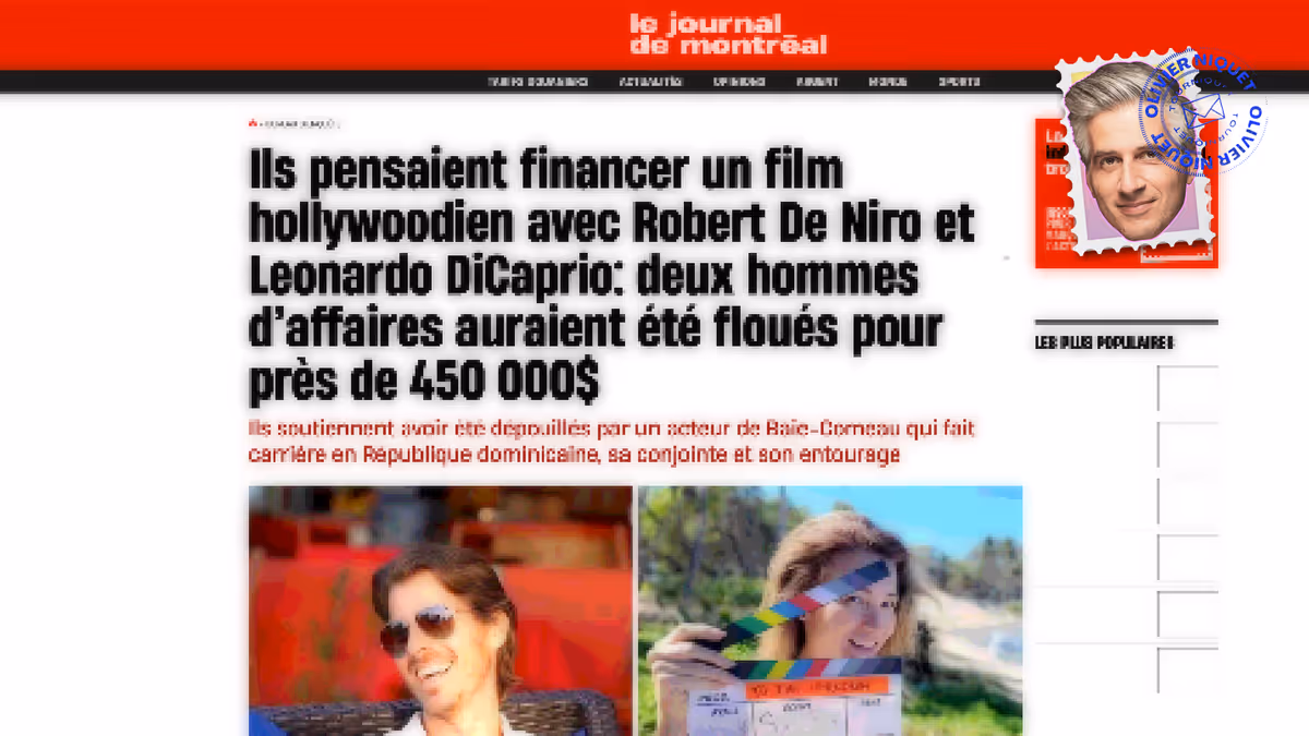 Un dominicain de Baie-Comeau aurait fraudé deux Québécois qui pensaient financer avec des cryptos un film avec Leonardo DiCaprio Image principale