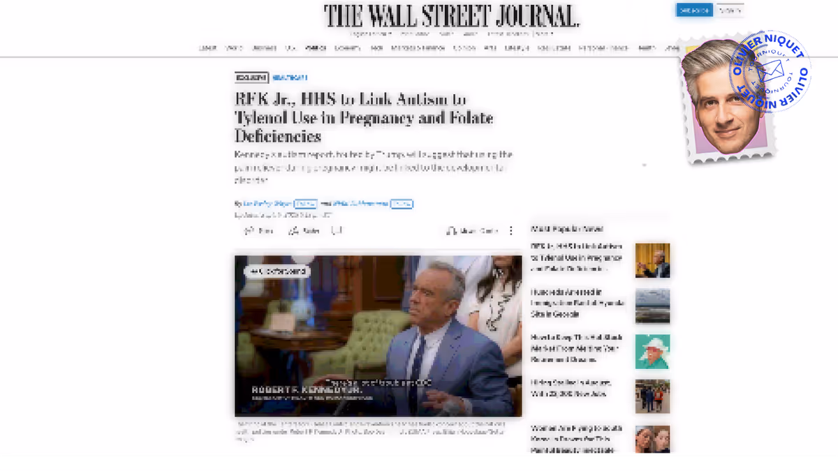 RFK Jr prévoit mettre l’autisme sur le dos du Tylenol Image principale