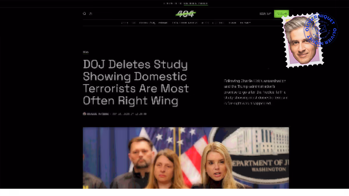 Le DOJ efface de son site une étude montrant que la violence est davantage d’extrême droite Image principale