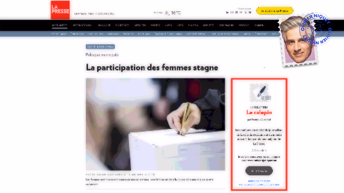 La participation des femmes en politique stagne Image principale