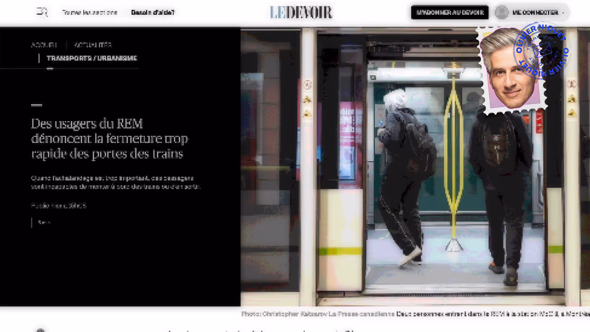 À quelle vitesse se ferment les portes du REM? Image principale