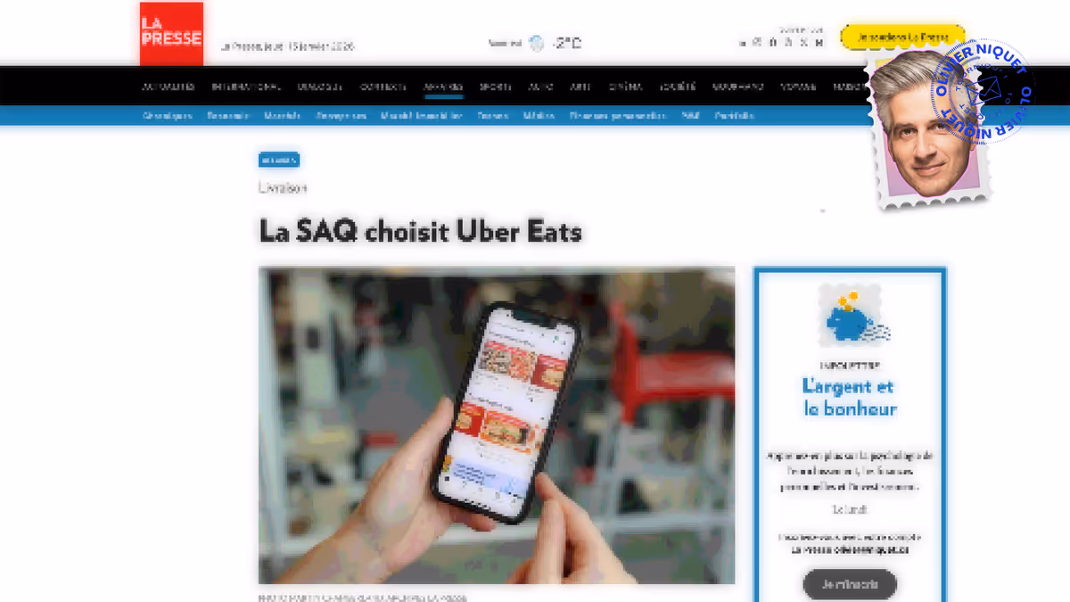 Du vin de la SAQ livré par Uber Eats Image principale