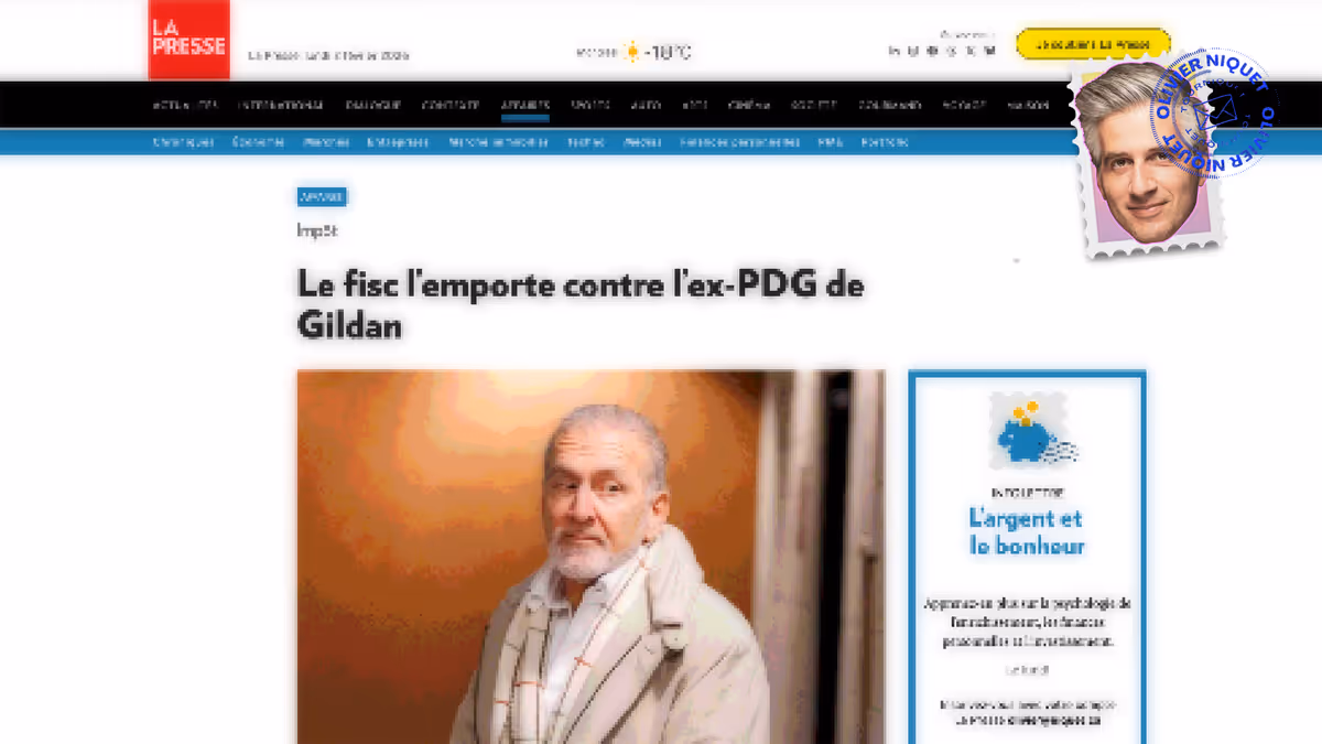 L'ex-PDG de Gildan a payé un concert de 2,2 millions à sa femme devant la pyramide de Gizeh et a voulu le déduire de ses impôts Image principale