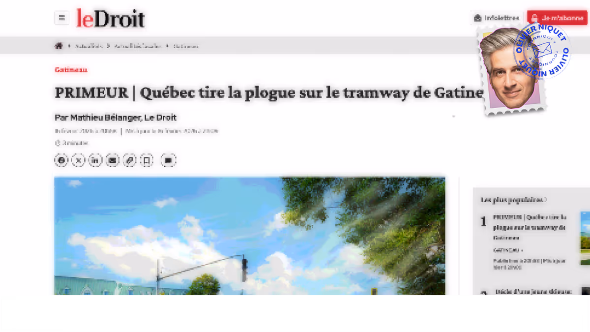 Pas de tramway à Gatineau Image principale