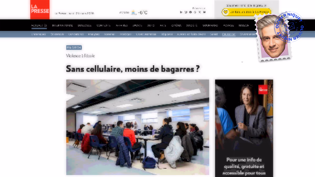 Moins de cellulaires, moins de bagarres à l’école? Image principale