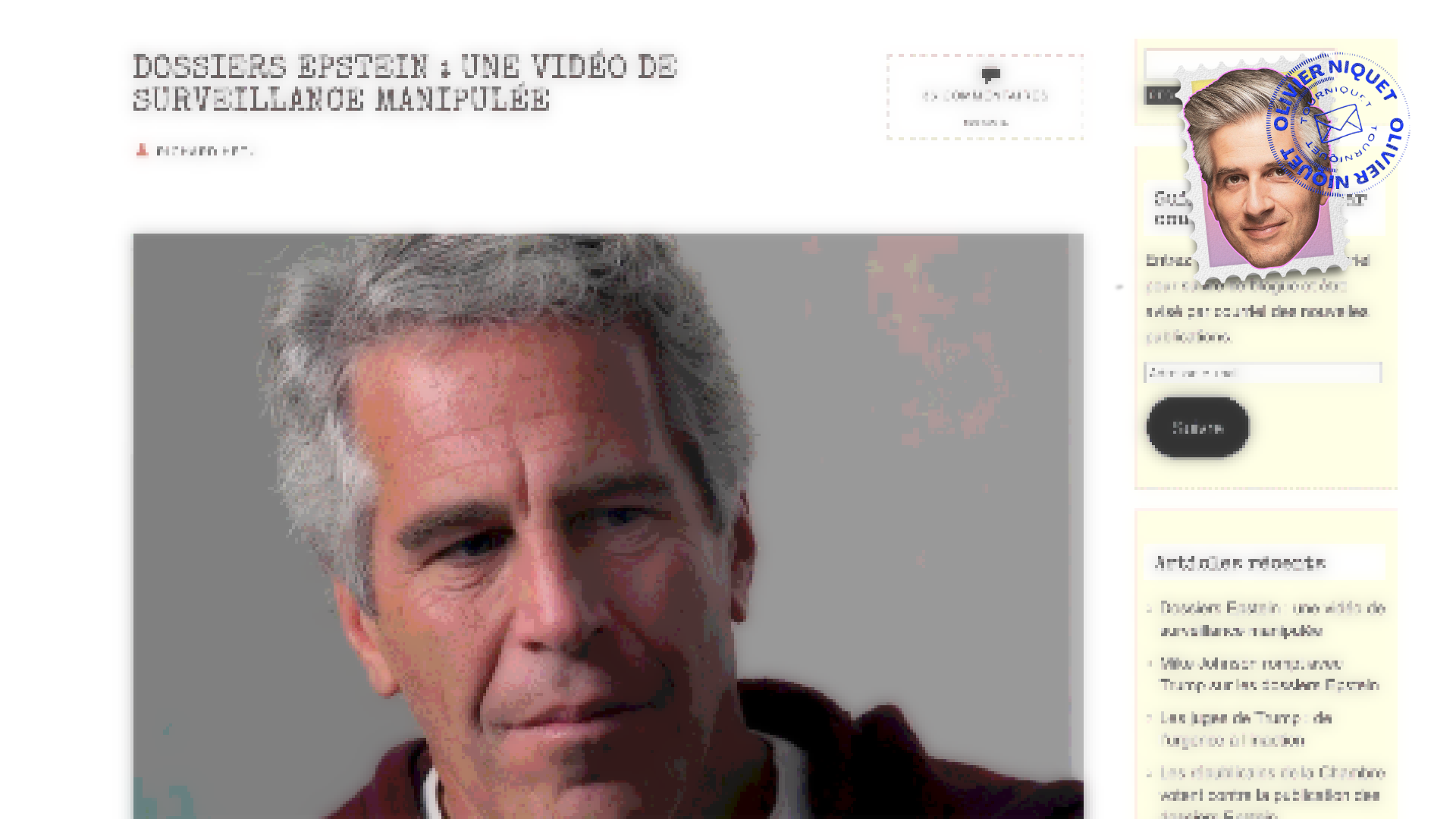 La vidéo d’Epstein manipulée Post feature image