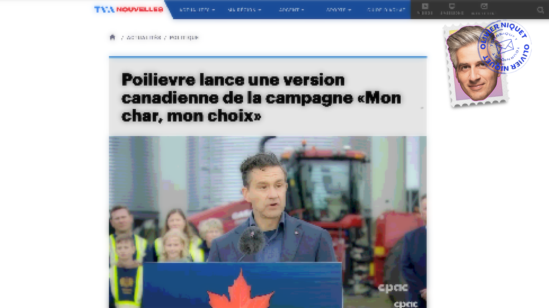Poilievre embarque dans « Mon char, mon choix » Post feature image