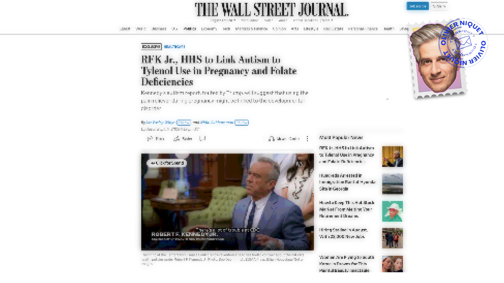 RFK Jr prévoit mettre l’autisme sur le dos du Tylenol Post feature image