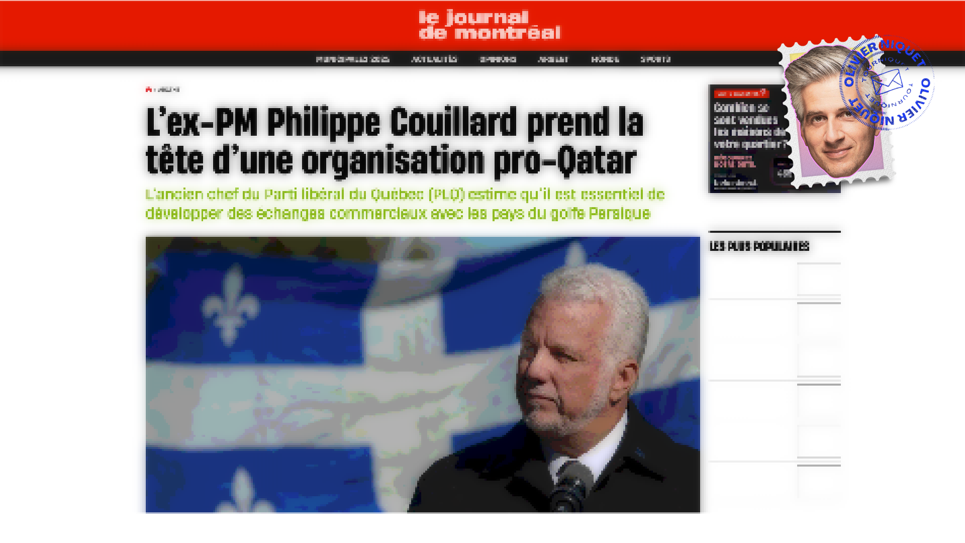 Philippe Couillard dans une organisation pro-Qatar Post feature image