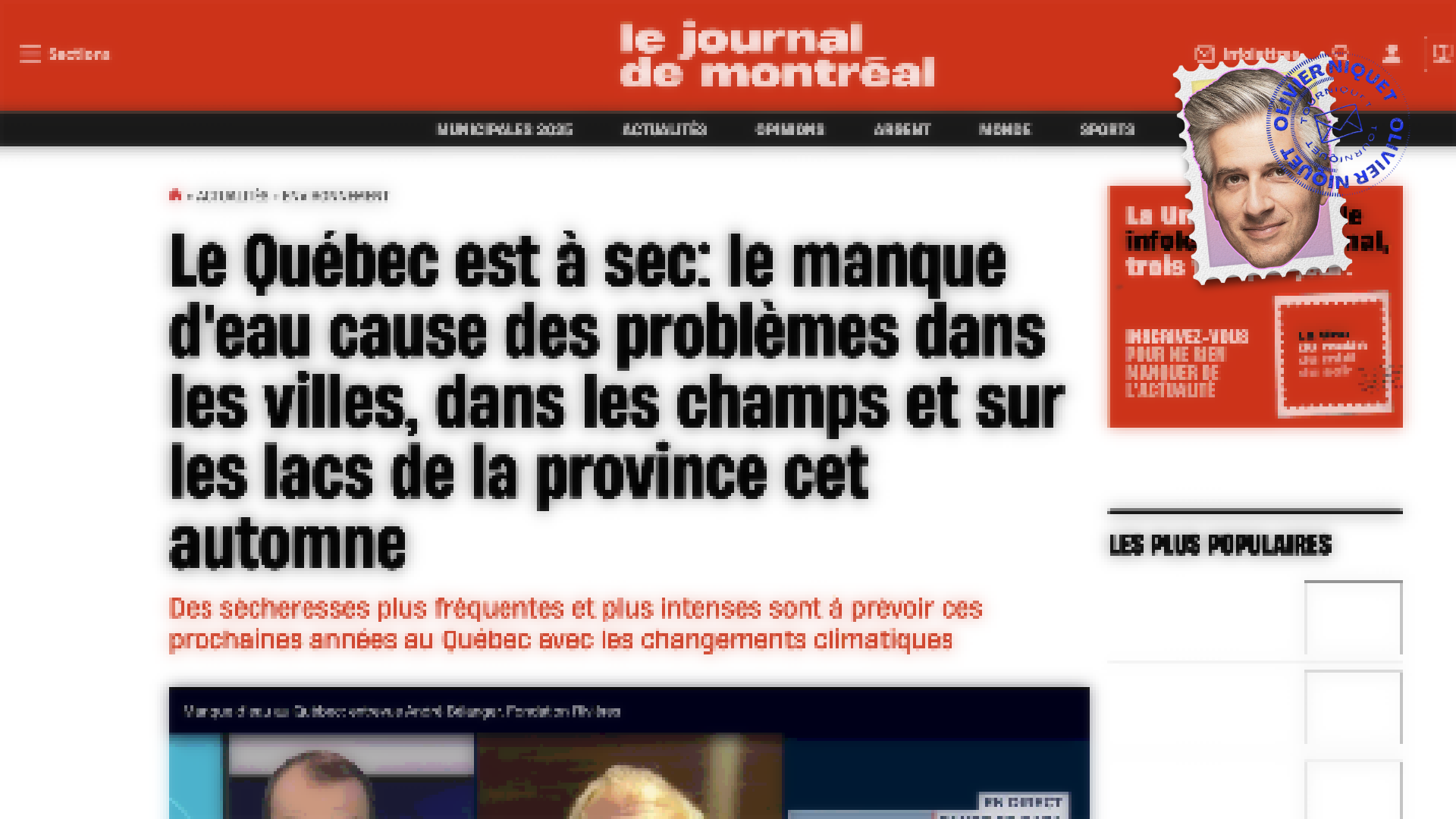 Sécheresse au Québec Post feature image