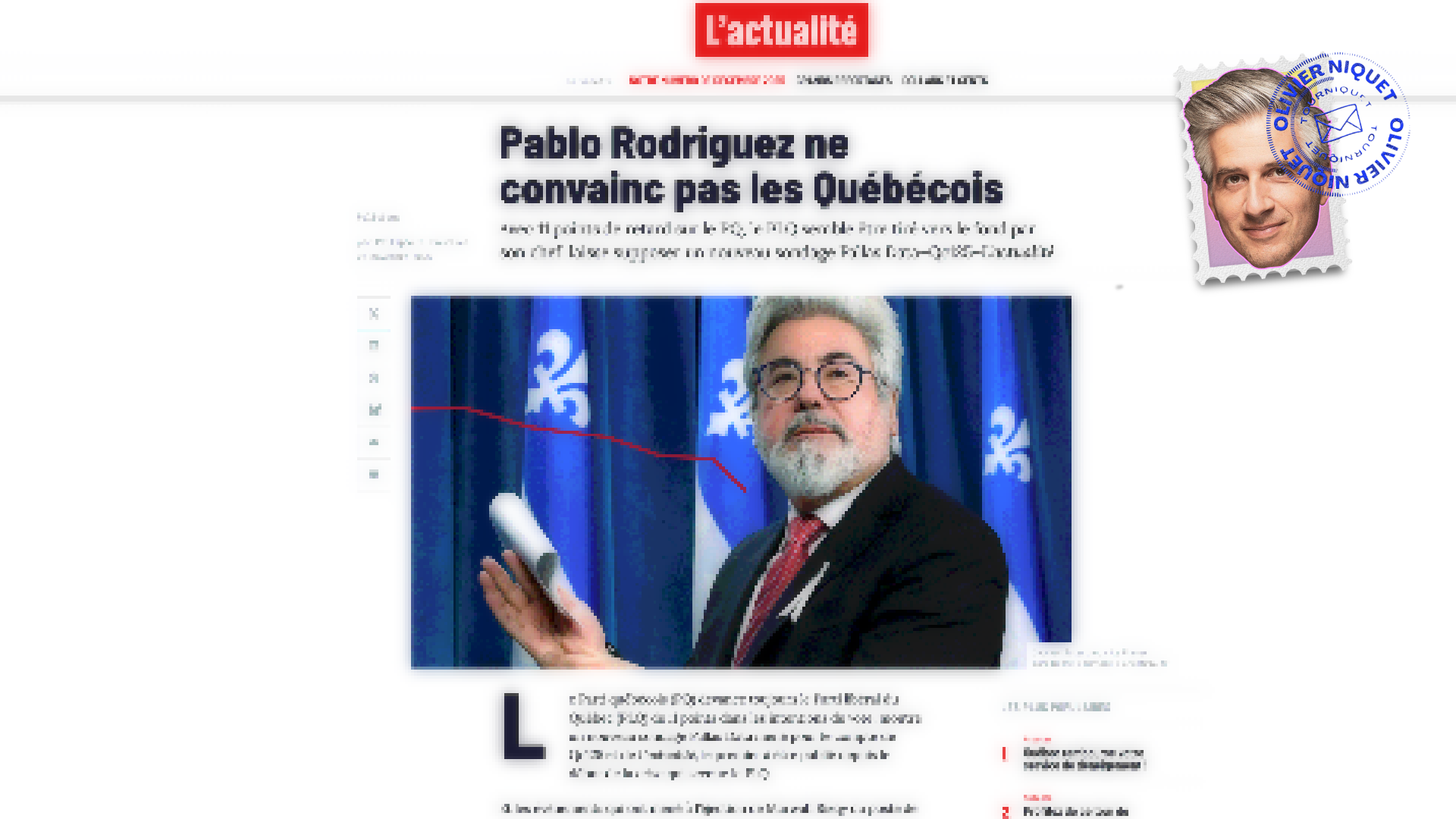 Sondage: 13% d’impressions positives pour Pablo Rodriguez Post feature image