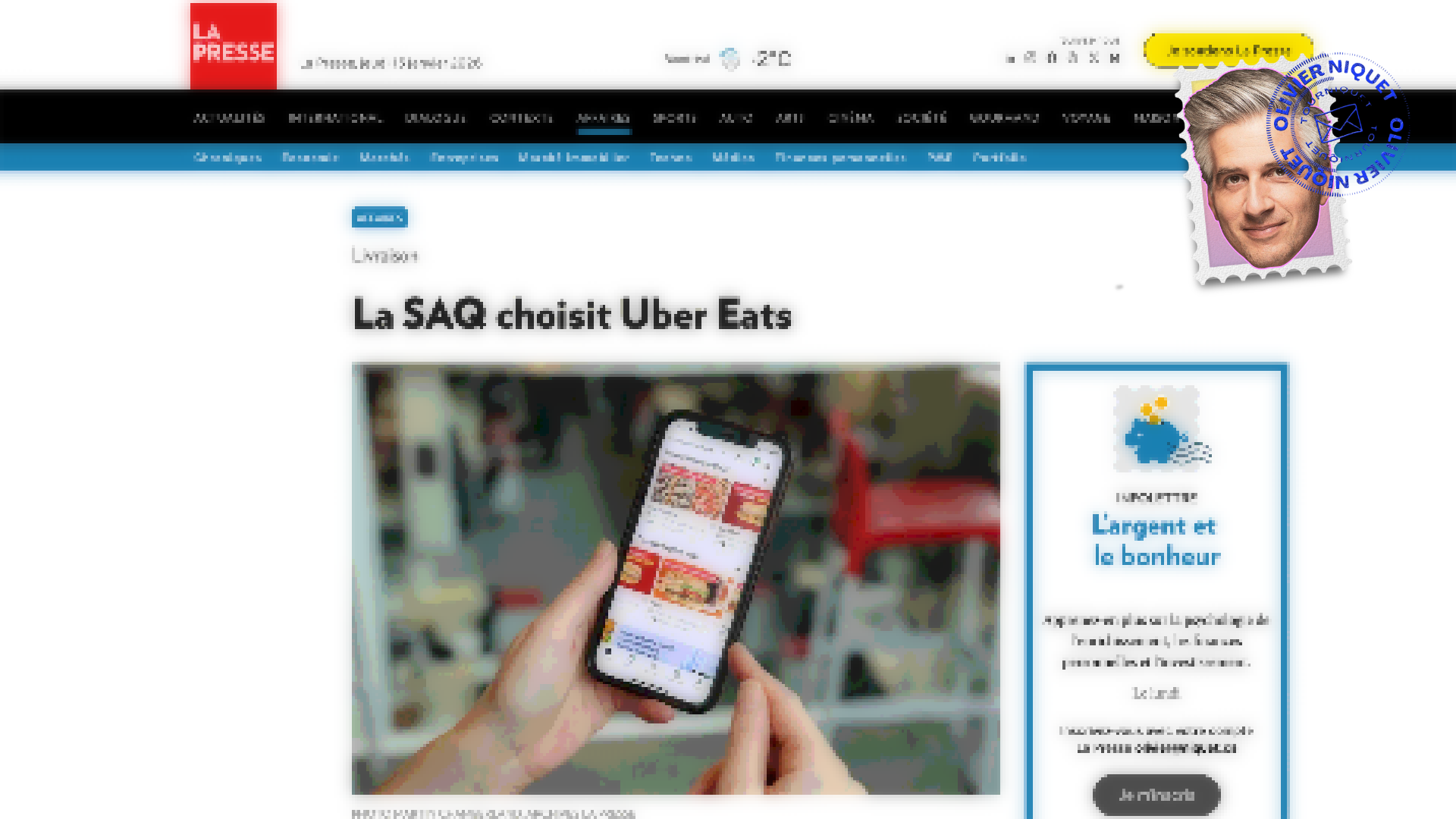 Du vin de la SAQ livré par Uber Eats Post feature image