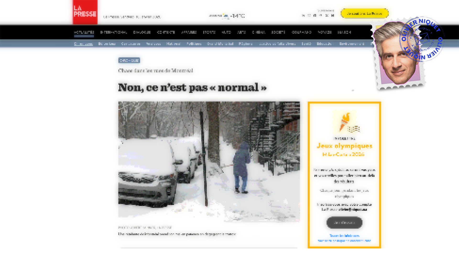 Montréal de la misère avec sa neige Post feature image