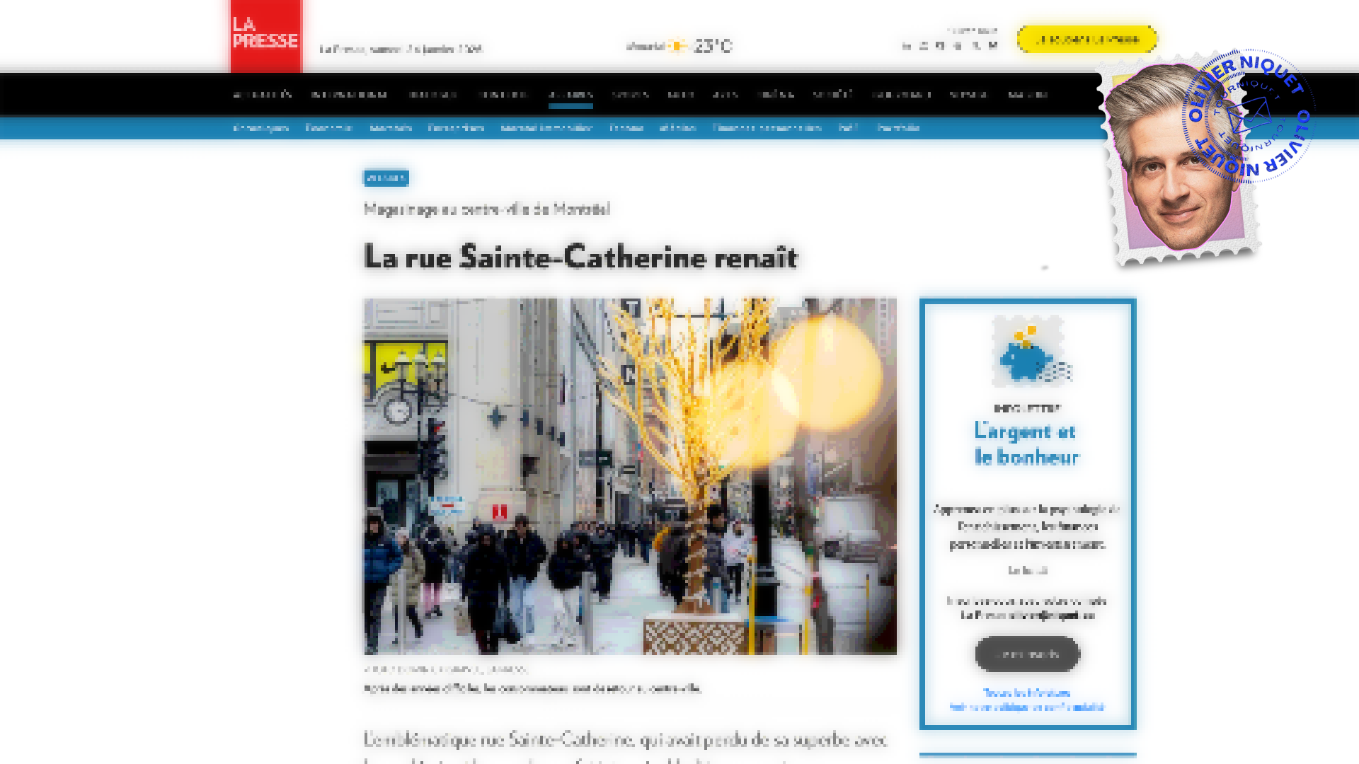 La rue Sainte-Catherine de nouveau populaire Post feature image