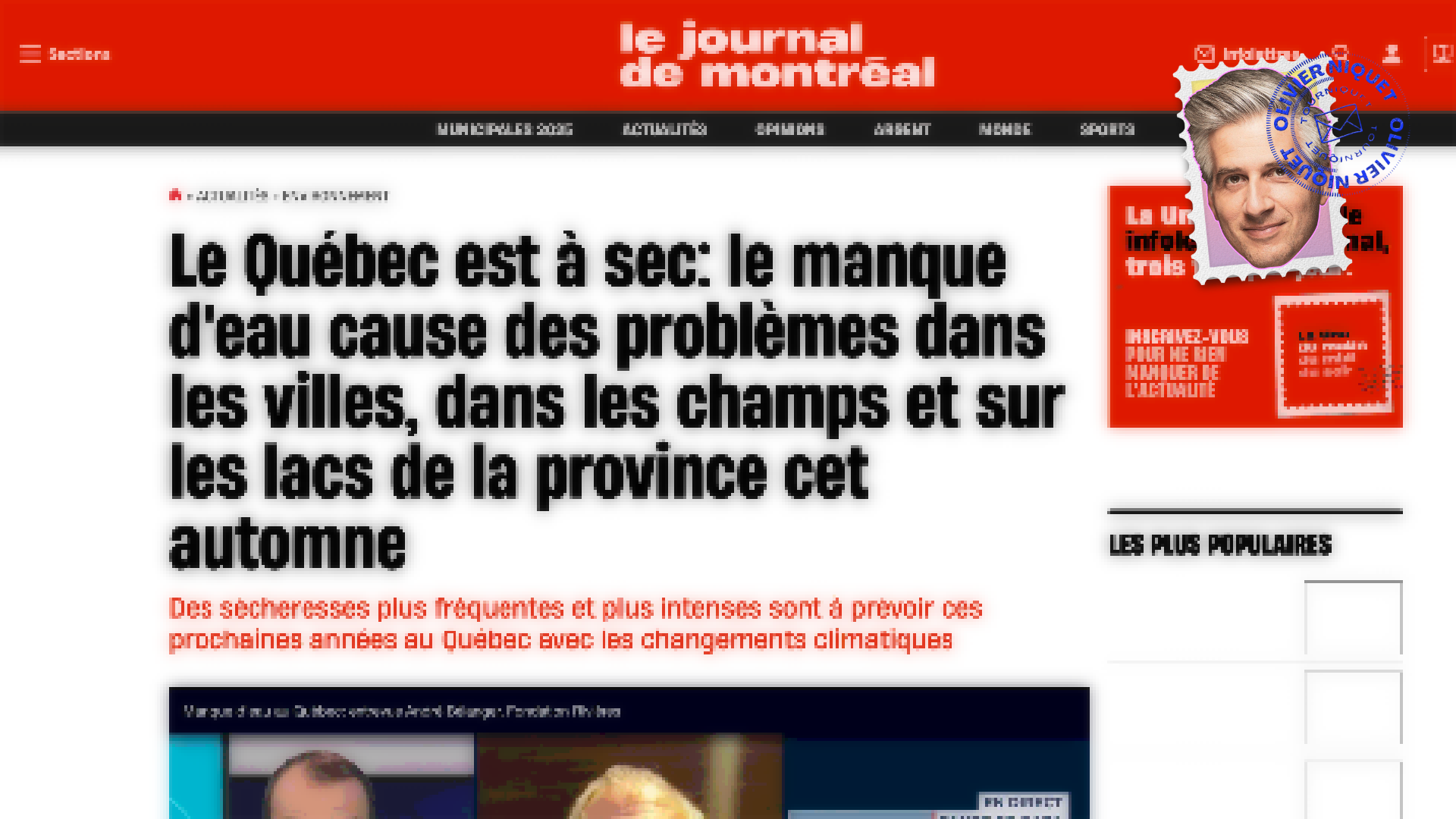 Sécheresse au Québec Post image