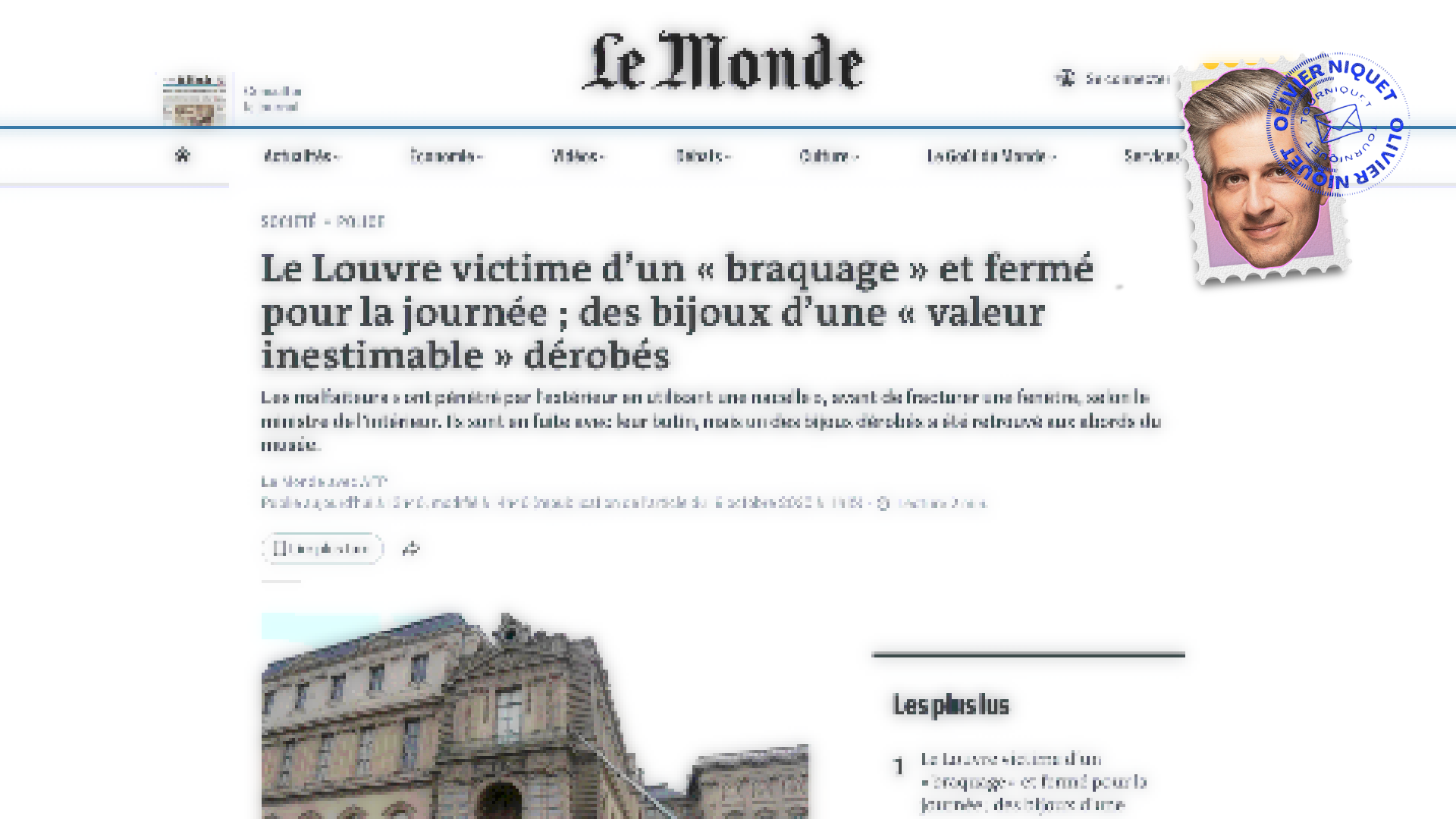 Braquage au Louvre Post image