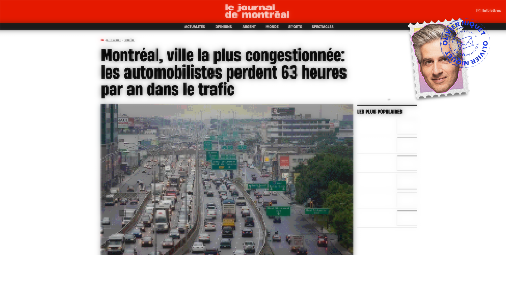 Montréal, la ville la plus congestionnée au Canada Post image