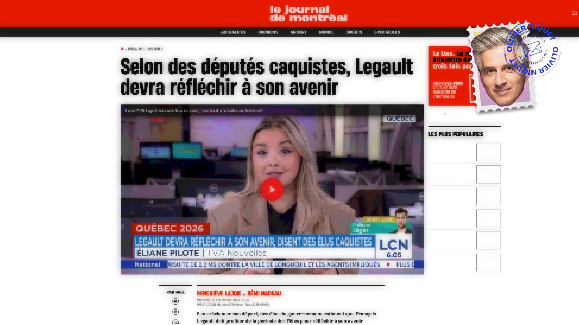 Des députés invitent Legault à réfléchir à son avenir Post image