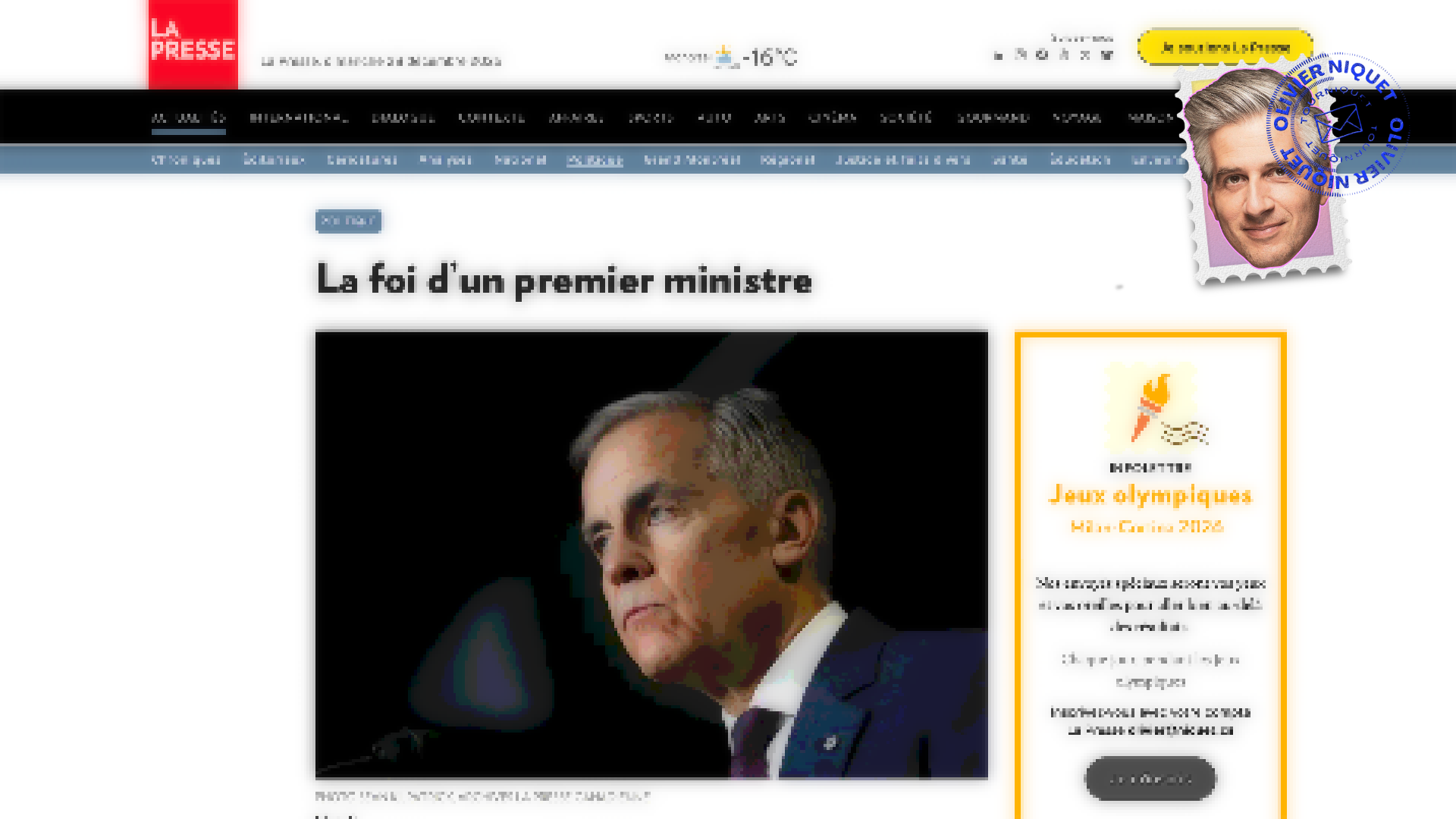 Mark Carney et la messe Post feature image