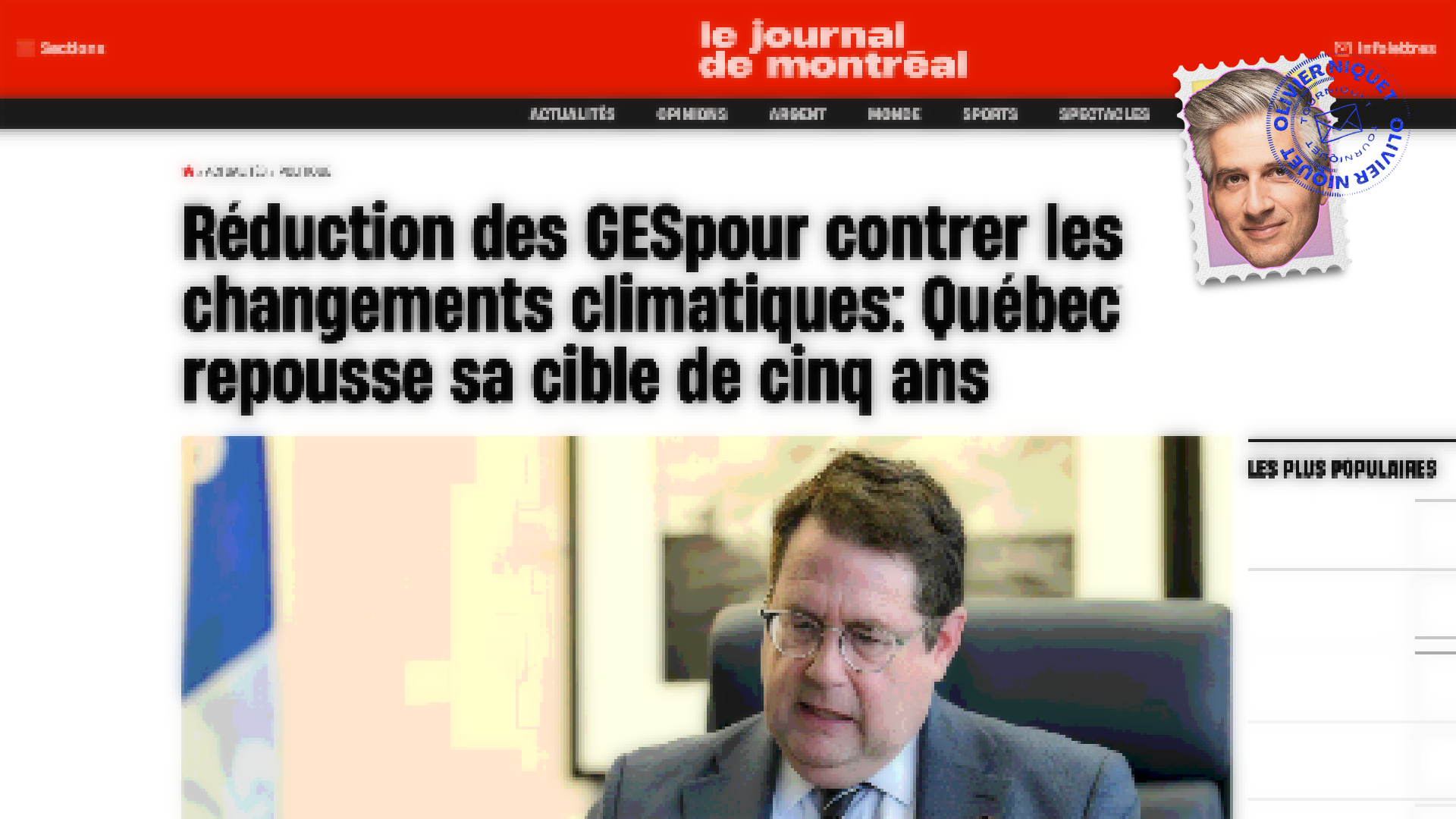Bernard Drainville repousse de cinq ans l’atteinte des cibles de réduction de GES Post image