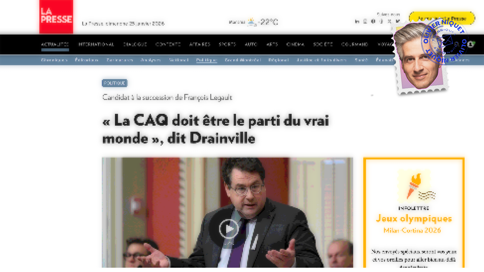 Drainville cible « le vrai monde » Post image
