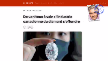 Les diamants créés en laboratoire tuent l’industrie canadienne Image principale