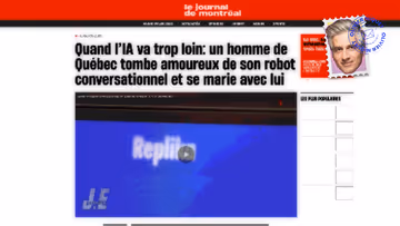 Un Québécois épouse un robot conversationnel Image principale