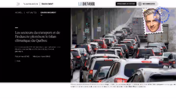 Le transport compte pour 44,8% des émissions de GES au Québec Image principale