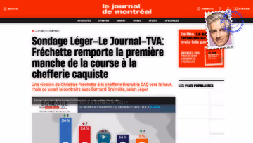 La CAQ à 25% avec Christine Fréchette et à 15% avec Bernard Drainville Image principale