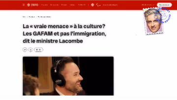 Les GAFAM, pas l’immigration, menacent la culture selon Mathieu Lacombe Image principale