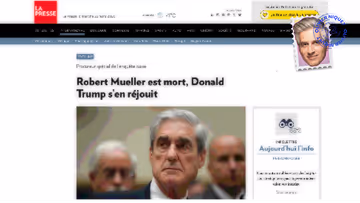 Donald Trump content du décès de Robert Mueller Image principale